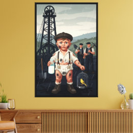 Cute Victorian Baby Coal Miner Leinwanddruck