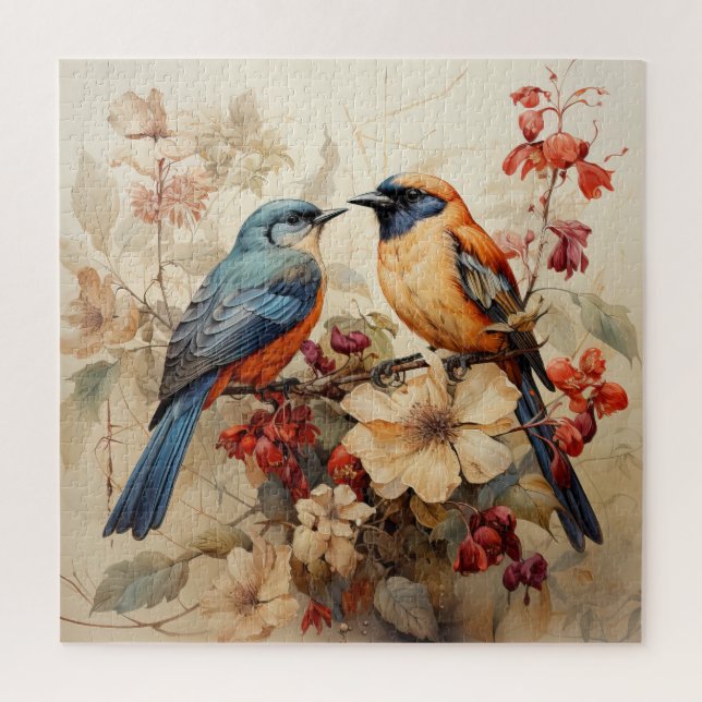 Cute vintage bird lovers  puzzle (Vertikal)