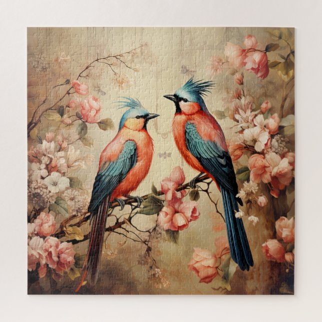 Cute vintage bird lovers  puzzle (Vertikal)