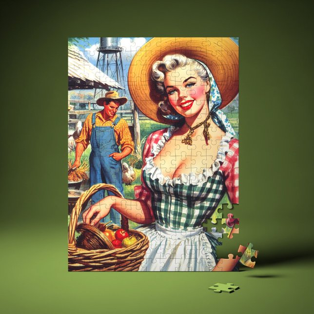 Cute Vintage Farmer Pinup Puzzle (Von Creator hochgeladen)
