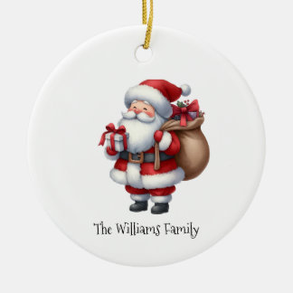 Cute Vintage Santa Claus Christmas  Keramik Ornament