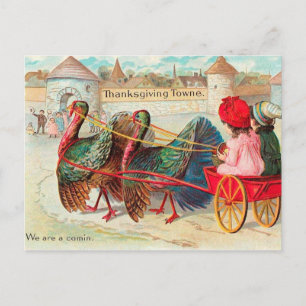 Cute Vintage Thanksgiving Feiertagspostkarte
