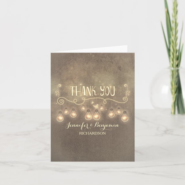 CUTE VINTC RUSTIC WEDDING THANK YOU CARD DANKESKARTE (Vorderseite)