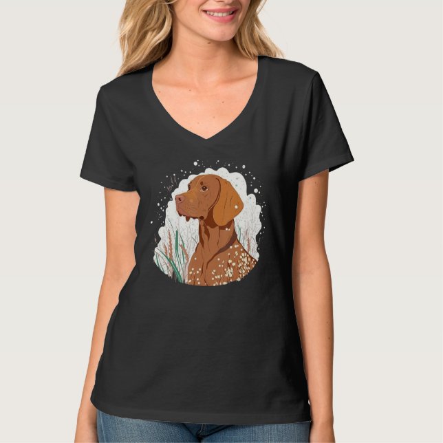 Cute Vizsla Dog on Vizsla Lover_3 T-Shirt (Vorderseite)