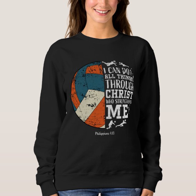 Cute Volleyball  Teen Girls Women Her Philippians  Sweatshirt (Vorderseite)
