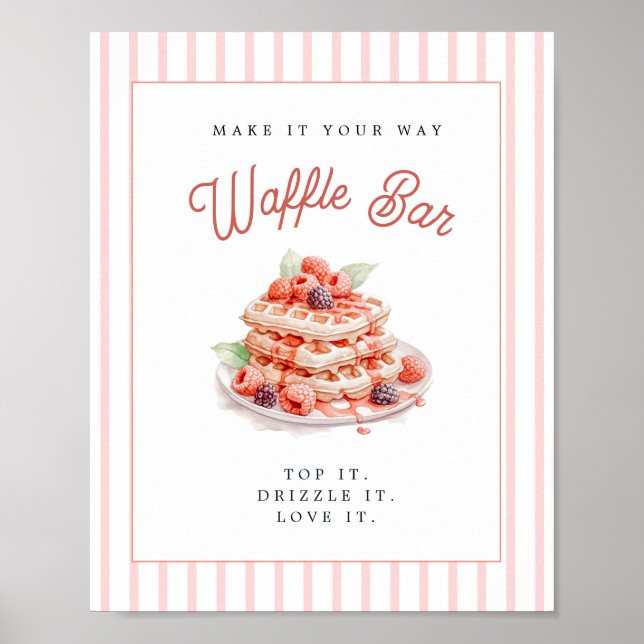 Cute Waffle Bar Bridal shower  Poster (Vorne)