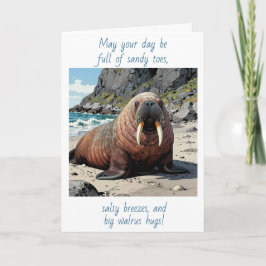 Cute Walrus on a Sandy Beach | Thinking of You Karte