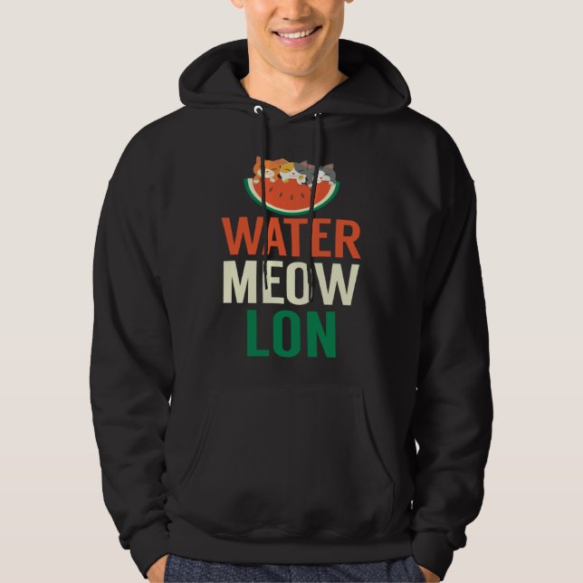 Cute Water Meow Leon Melon With Cats Melon Growers Hoodie (Vorderseite)