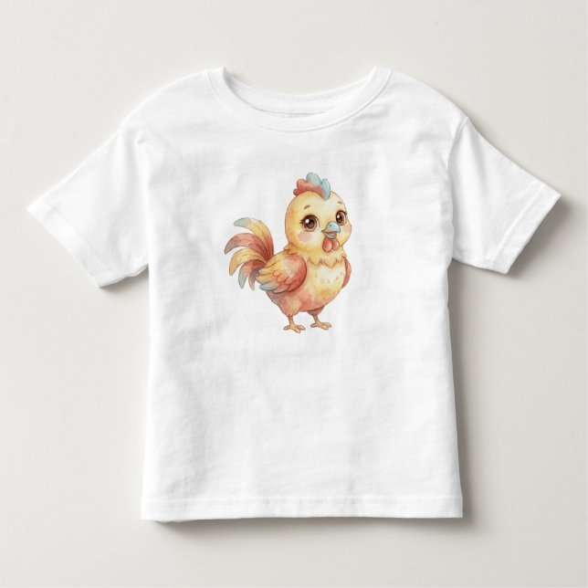 Cute Watercolor Baby Chicken – Kids T-Shirt (Vorderseite)