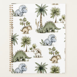 Cute Watercolor Baby Dinosaurs Planer