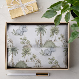 Cute Watercolor Baby Dinosaurs Seidenpapier