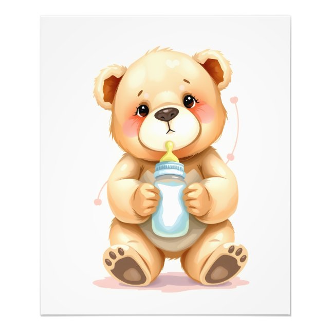 Cute Watercolor Baby Teddy Bear Illustration  Fotodruck (Vorne)
