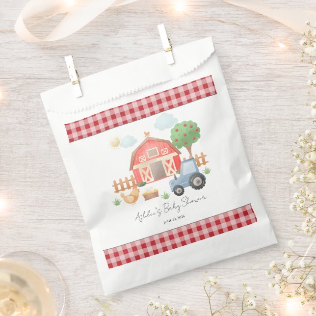 Cute Watercolor Barn Farm Animals Baby Shower  Geschenktütchen (Ausgeschnitten)