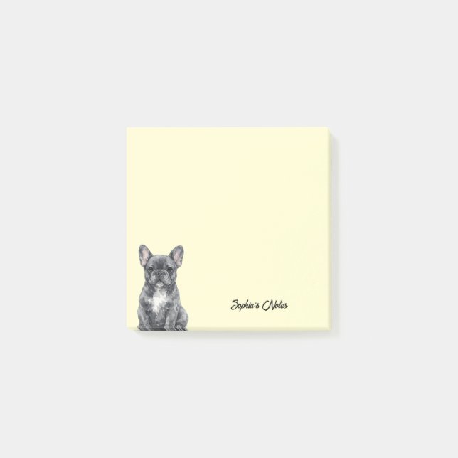 Cute Watercolor Bulldog Trendy Custom Post-it Klebezettel (Vorderseite)
