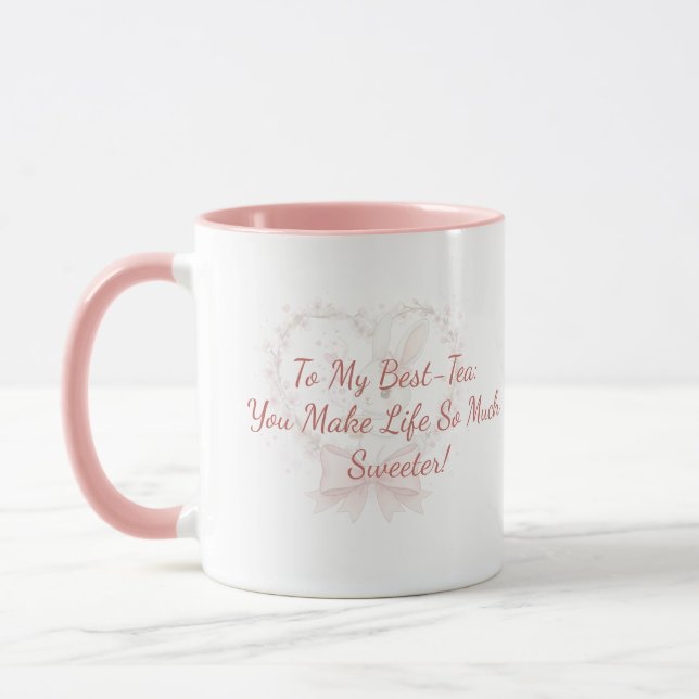 Cute Watercolor Bunny Rabbit Coffee - Personalized Tasse (Links)