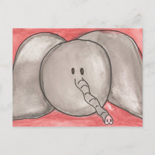 Cute Watercolor Cartoonelephant Postkarte