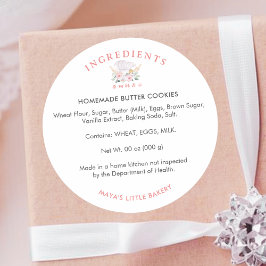 Cute Watercolor Chef Hat Ingredient Product Runder Aufkleber