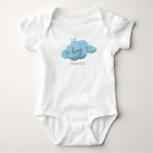 Cute Watercolor Cloud Baby Boy Baby Bodysuit