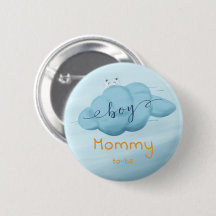 Cute Watercolor Cloud Baby Boy Shower Mommy-to-be