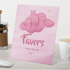 Cute Watercolor Cloud Baby Girl Shower Favors Sockelschild