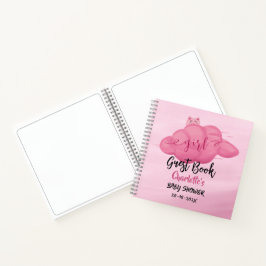 Cute Watercolor Cloud Baby Girl Shower Guest Book Notizbuch