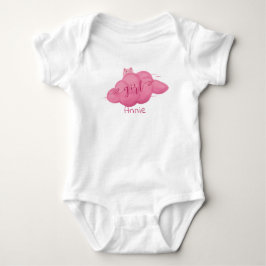 Cute Watercolor Cloud Baby Girl Strampler
