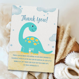 Cute Watercolor Dinosaur Baby shower Dankeskarte