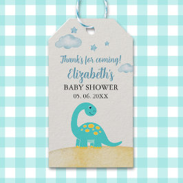 Cute Watercolor Dinosaur Baby shower Geschenkanhänger