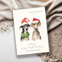 Cute Watercolor Dog Furry and Bright Christmas
