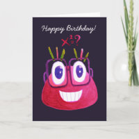 Cute Watercolor Geek Candy Character Math Birthday