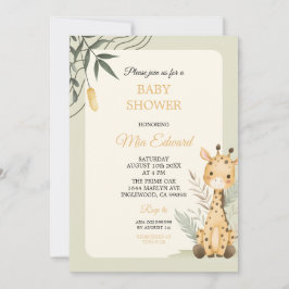 Cute Watercolor Giraffe Baby Shower Design Einladung