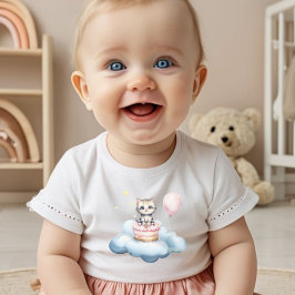 Cute watercolor Kitten Birthday baby T-Shirt