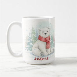 Cute watercolor Polar Bear Winter  Kaffeetasse