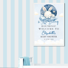 Cute Watercolor Rabbit Baby Shower Boy Poster