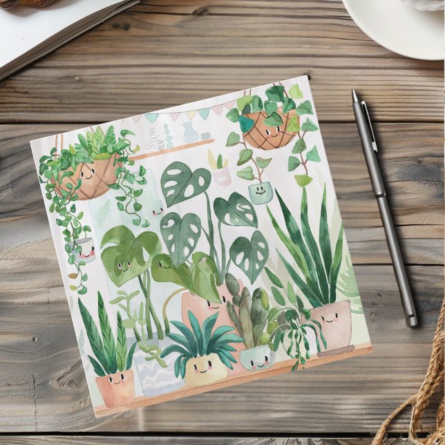 Cute Watercolor Script Botanical Houseplant Dankeskarte (Von Creator hochgeladen)