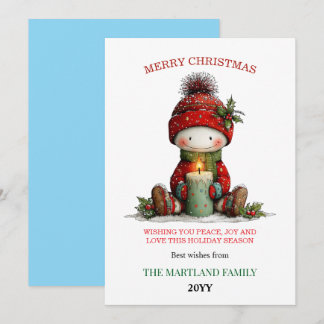 Cute Watercolor Snowman Christmas Card Feiertagskarte