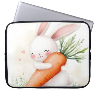 Cute Watercolor Spring Bunny Carrot Laptopschutzhülle