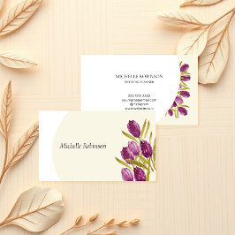 Cute Watercolor Tulip Blumen Visitenkarte