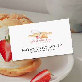 Cute Watercolor Whisk Pin Bakery Pastry Chef Visitenkarte