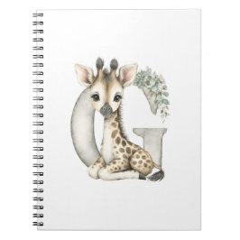 Cute watercolour baby animal alphabet Giraffe Notizblock