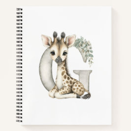 Cute watercolour baby animal alphabet Giraffe Notizbuch