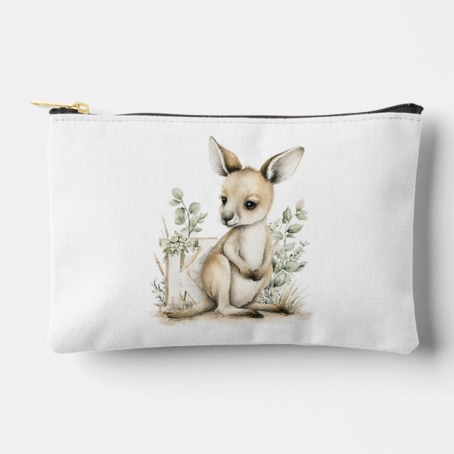Cute watercolour baby animal alphabet Kangaroo Zubehörtasche (Vorderseite)