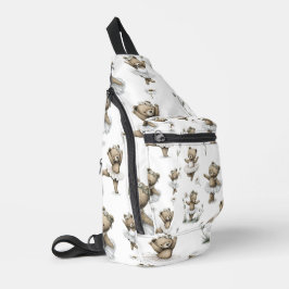 Cute Watercolour Ballerina Bear Design in tutus Crossbody Bag