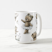 Cute Watercolour Ballerina Bear Design in tutus