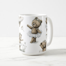 Cute Watercolour Ballerina Bear Design in tutus Kaffeetasse