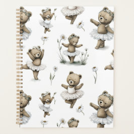 Cute Watercolour Ballerina Bear Design in tutus Planer