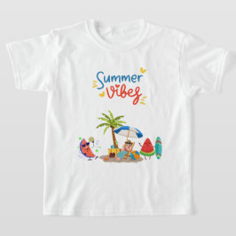 Cute Watermelon Characters Relaxing Under a Palm T-Shirt