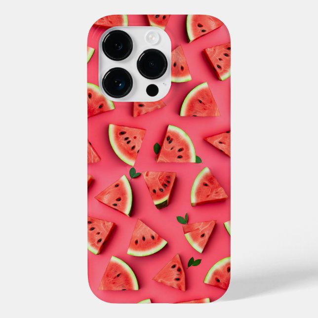 Cute Watermelon Fruit Pattern Pink iPhone Case (Rückseite)