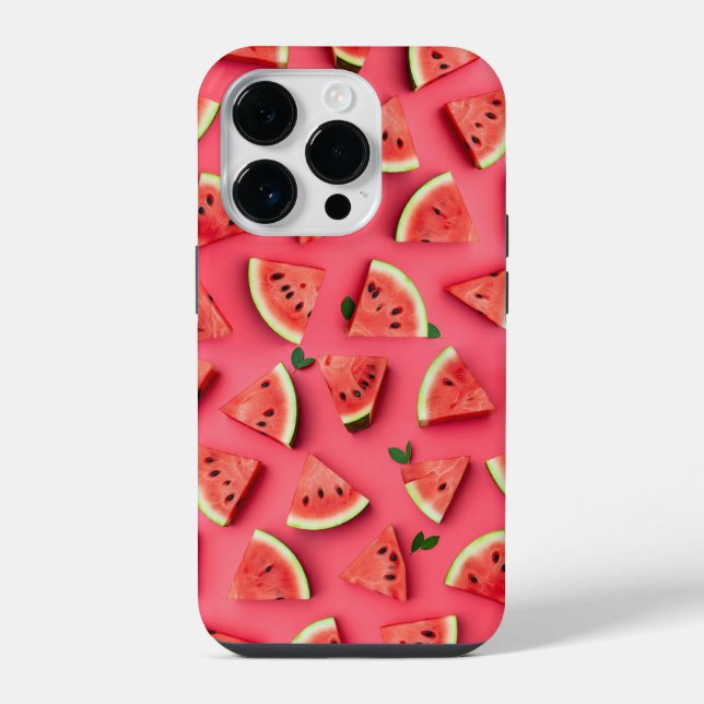 Cute Watermelon Fruit Pattern Pink iPhone Case Hülle (Rückseite)