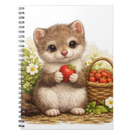 Cute Weasel Strawberry Kawaii Notebook Notizblock